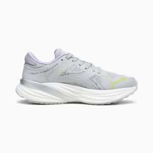Tenis de correr Magnify NITRO 2 para mujer, Ash Gray-PUMA White-Yellow Burst-Vivid Violet, extralarge
